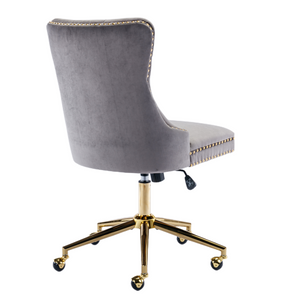 Grey Velvet Home Office Chair