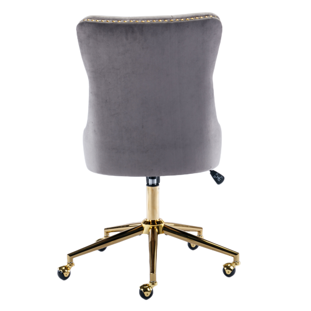 Grey Velvet Home Office Chair