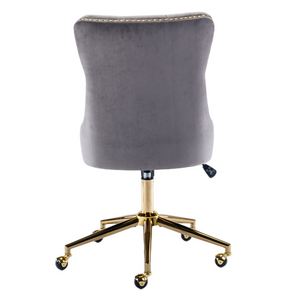 Grey Velvet Home Office Chair