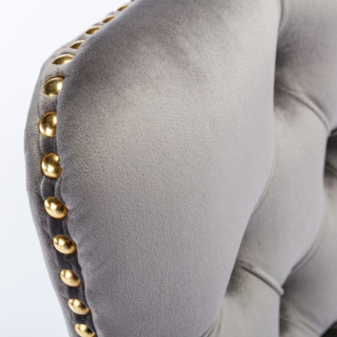 Grey Velvet Home Office Chair