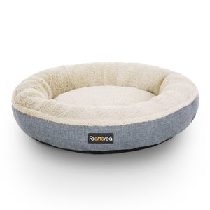 FEANDREA 55cm Round Dog Sofa Bed | Fabric Grey | Shape
