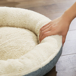 FEANDREA 55cm Round Dog Sofa Bed | Fabric Grey | Shape