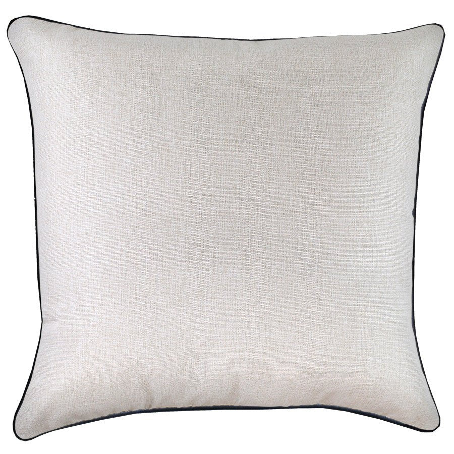 Cushion Cover-With Black Piping-Natural-60cm x 60cm