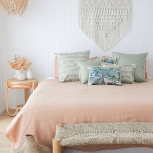 Cushion Cover-Coastal Fringe-Rainbows-Sage-35cm x 50cm