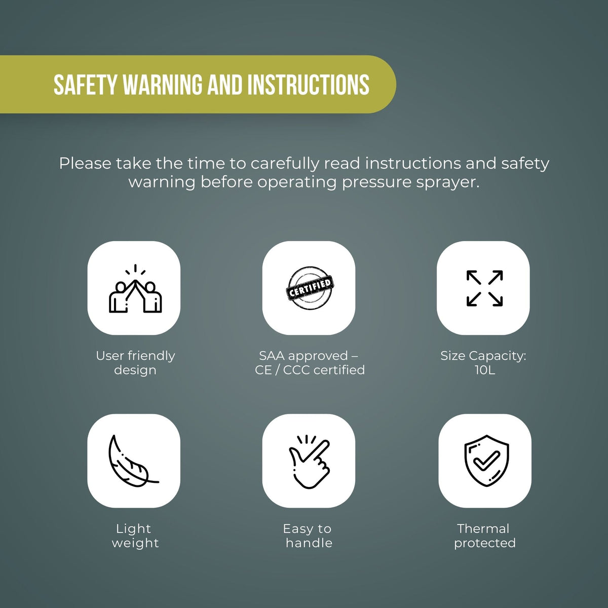 10L Pressure Sprayer | Knapsack Garden Pump for Liquids - Ideal for Yard and Plants