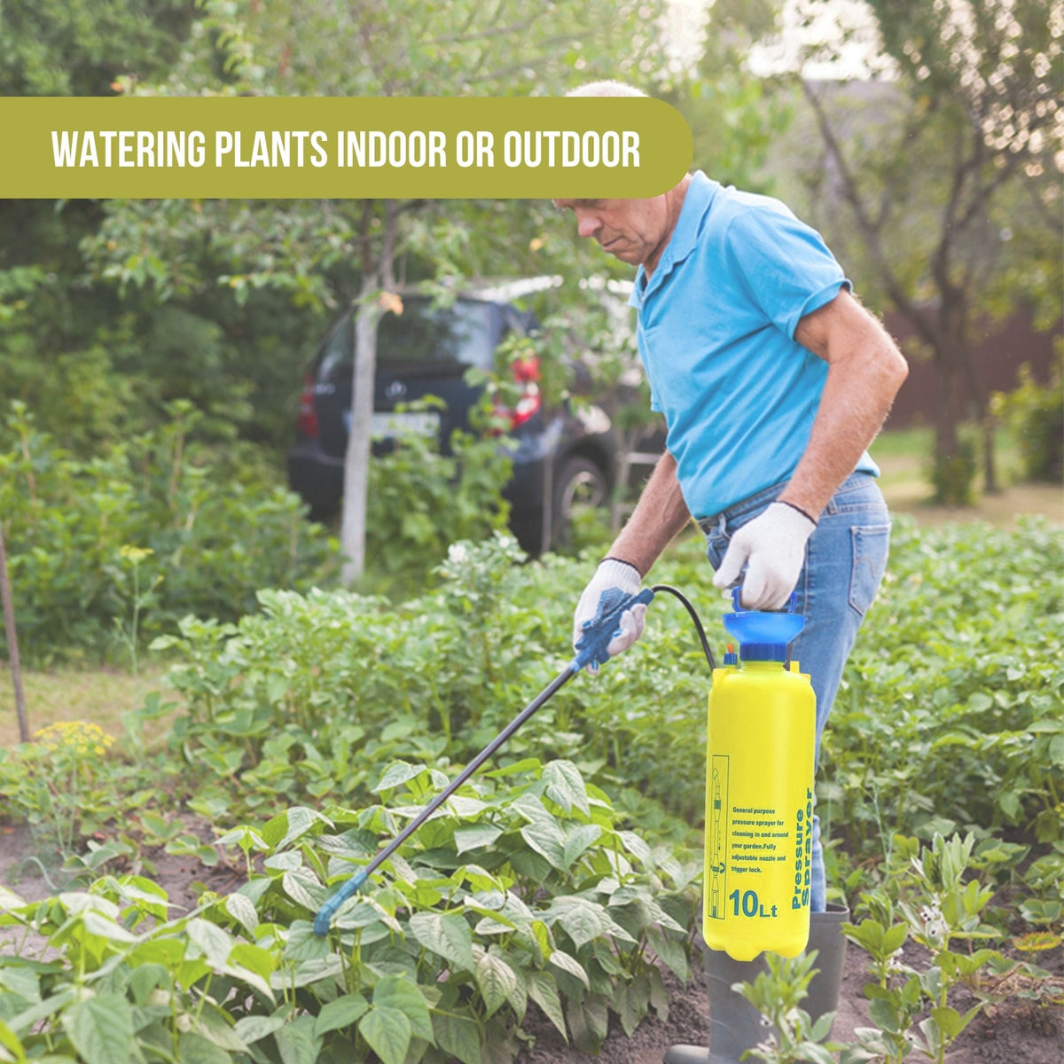 10L Pressure Sprayer | Knapsack Garden Pump for Liquids - Ideal for Yard and Plants