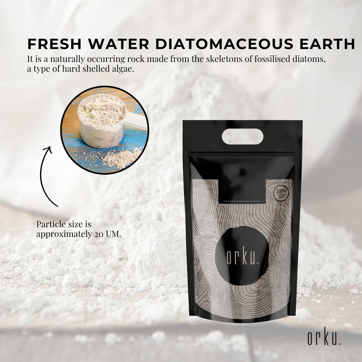 5Kg Organic Fine Diatomaceous Earth | Food Grade Fossil Shell Flour Powder