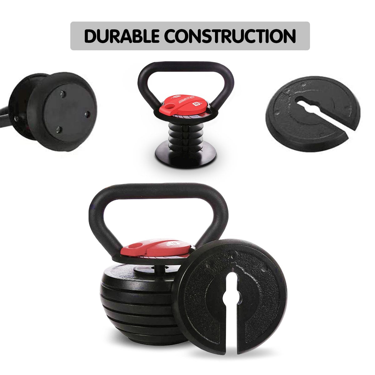 Adjustable Kettle Bell Weights Dumbbell (18kg) by Powertrain