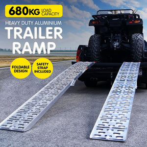 2x Aluminium Folding Loading Ramps for ATV and Motorbike | Kartrite Brand