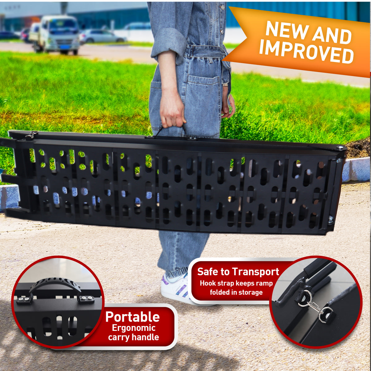 Aluminium ATV Loading Ramp | Foldable | Black Color | Rigg Brand