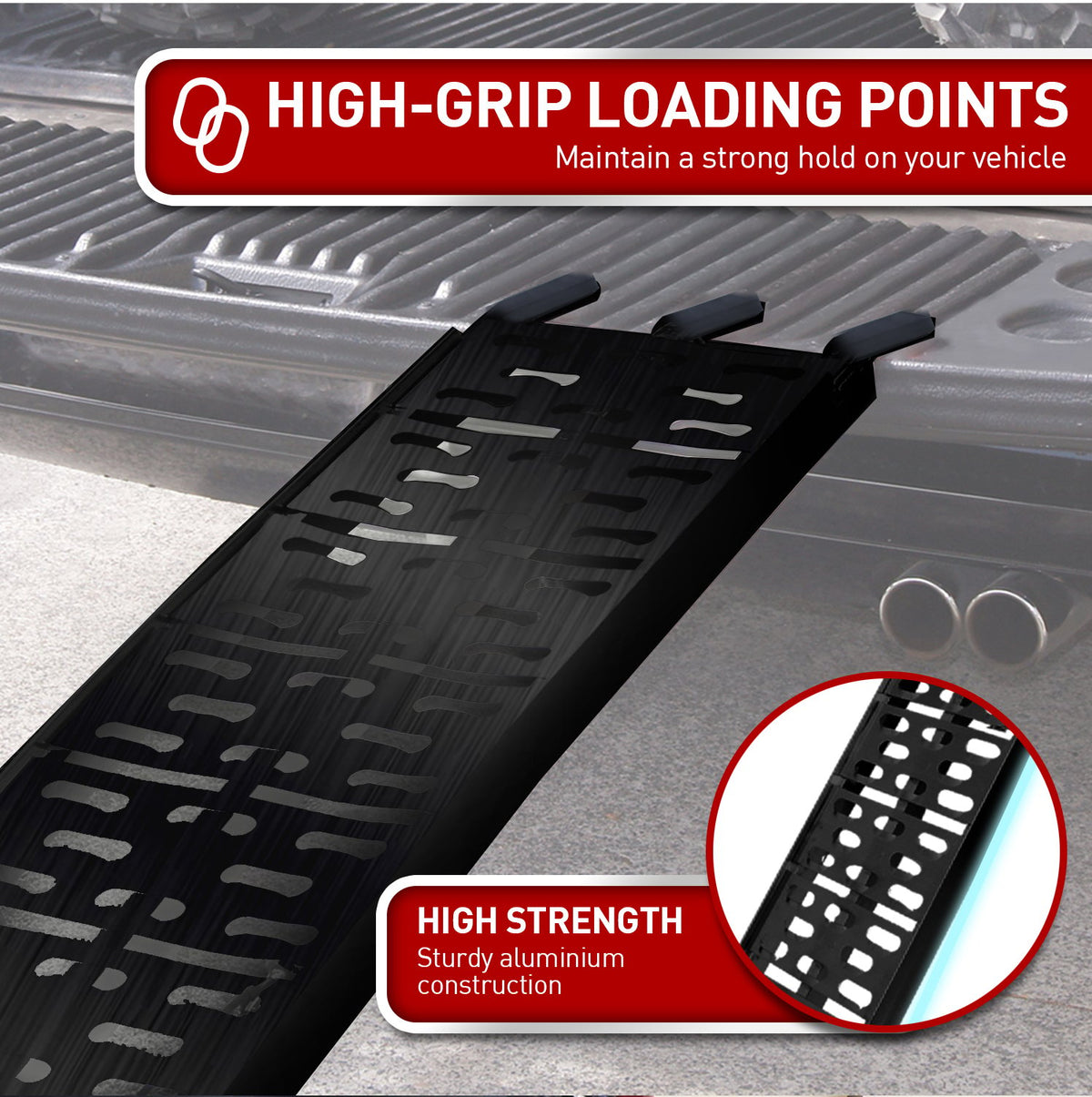 Aluminium ATV Loading Ramp | Foldable | Black Color | Rigg Brand