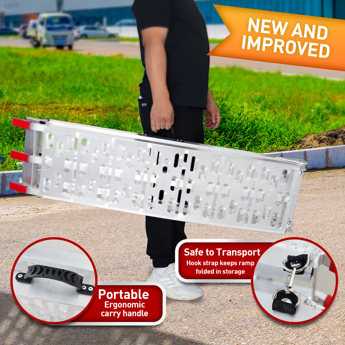 Aluminium ATV Loading Ramp Foldable - Silver