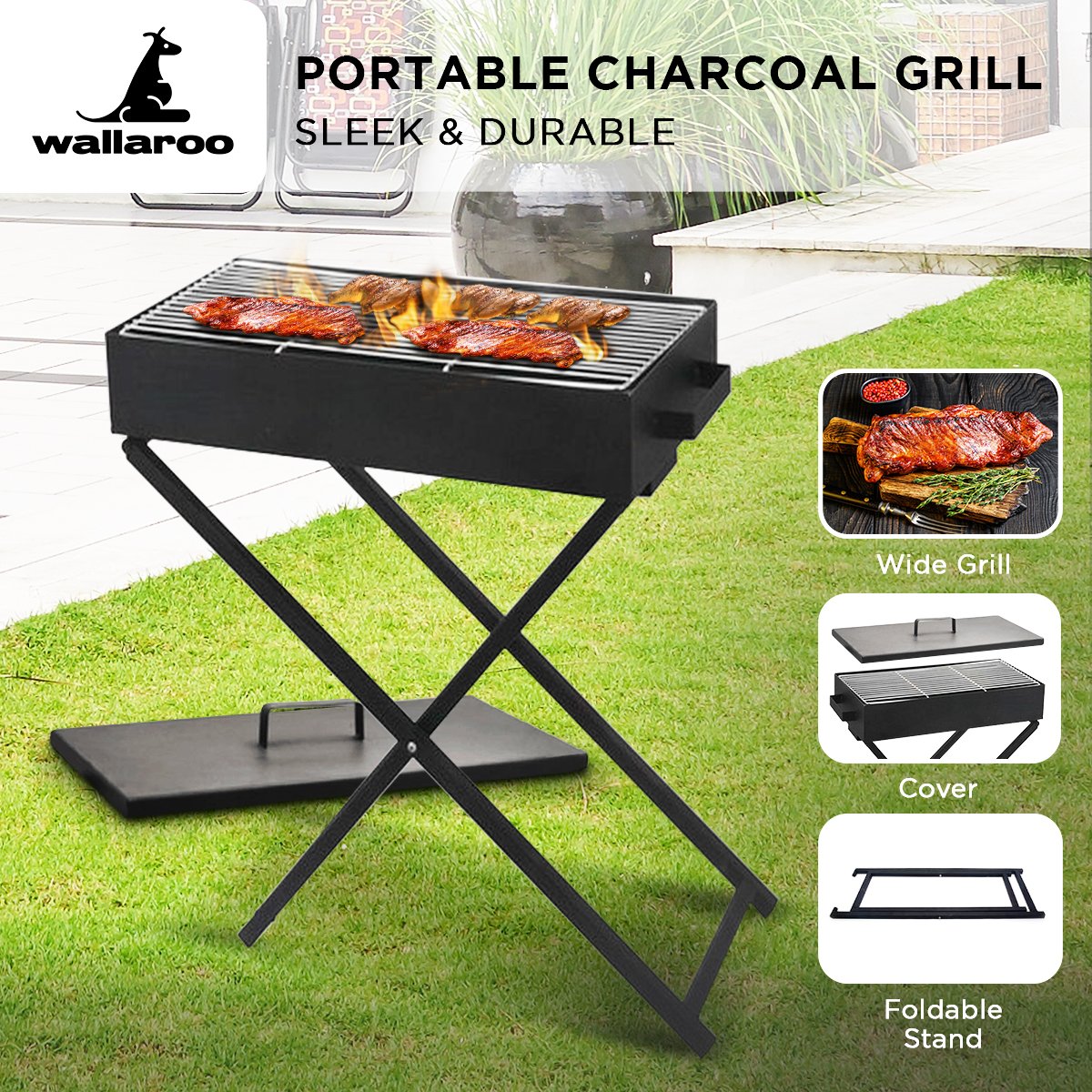 Wallaroo Charcoal BBQ Grill | Adjustable Height