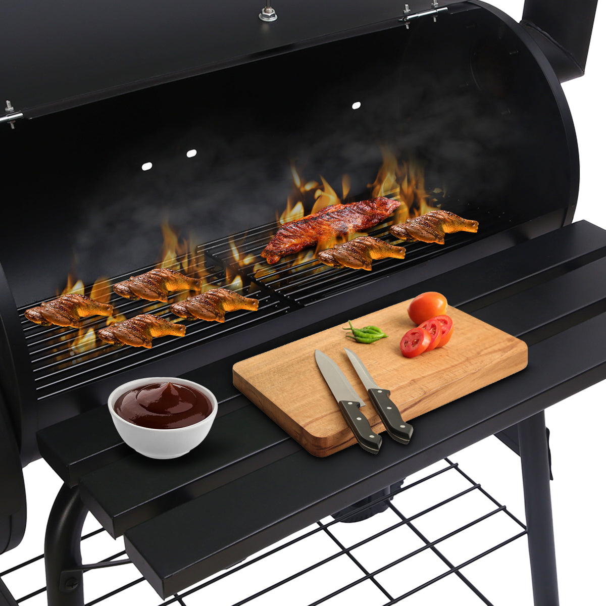 2-in-1 Outdoor Barbecue Grill & Offset Smoker | Brand: Wallaroo