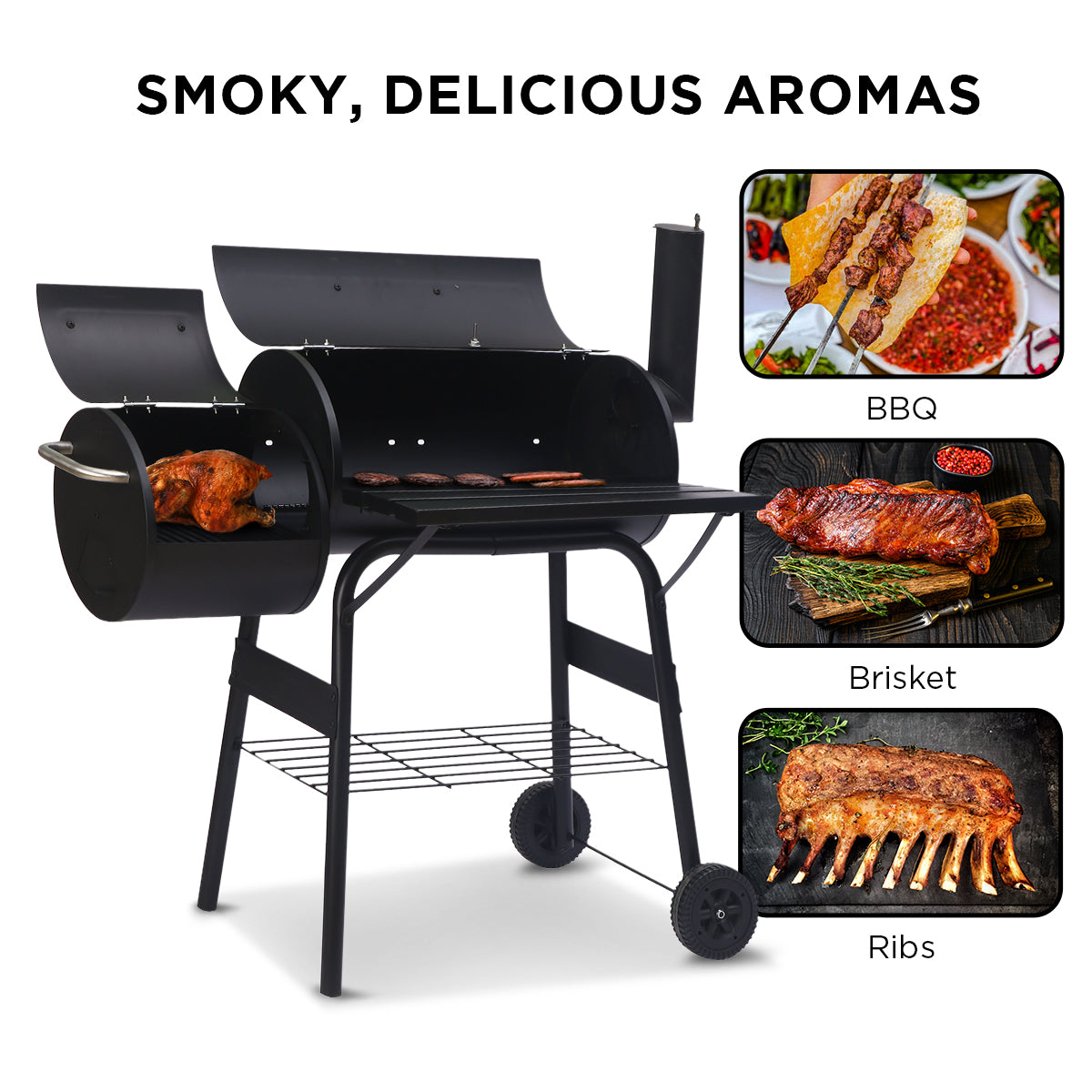 2-in-1 Outdoor Barbecue Grill & Offset Smoker | Brand: Wallaroo
