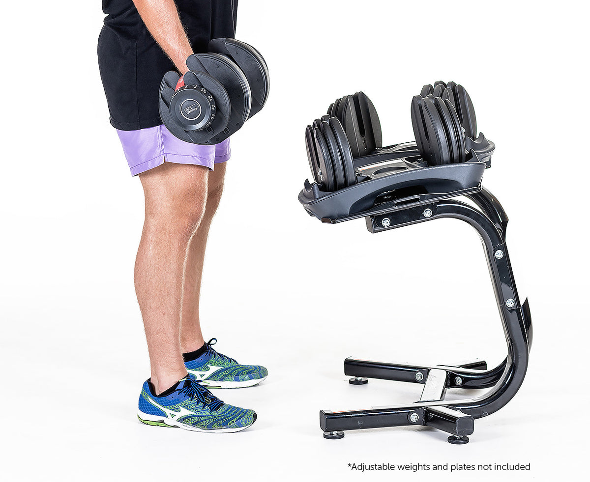 Adjustable Dumbbells Stand by Powertrain