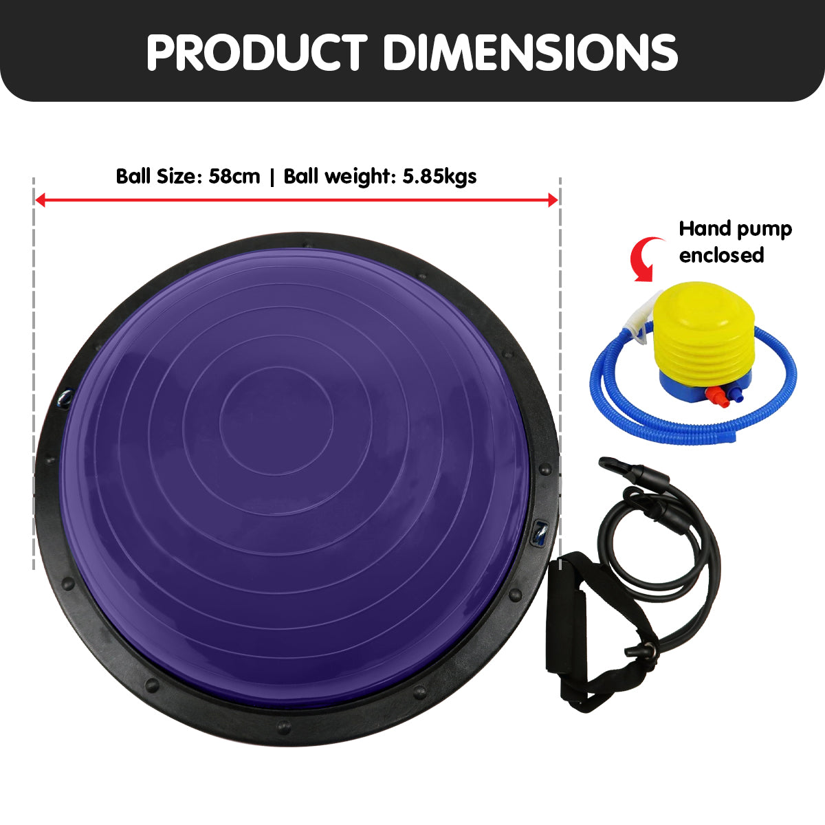 Fitness Yoga Ball | Home Gym Workout Balance Trainer | Purple