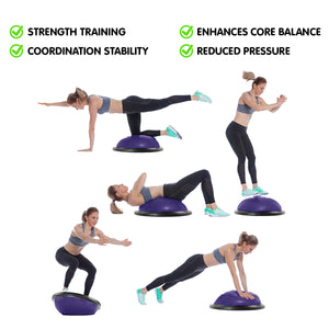 Fitness Yoga Ball | Home Gym Workout Balance Trainer | Purple