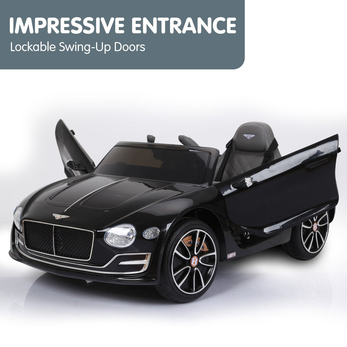 Bentley Exp 12 Licensed Speed 6E Electric Kids Ride-On Car (Black)