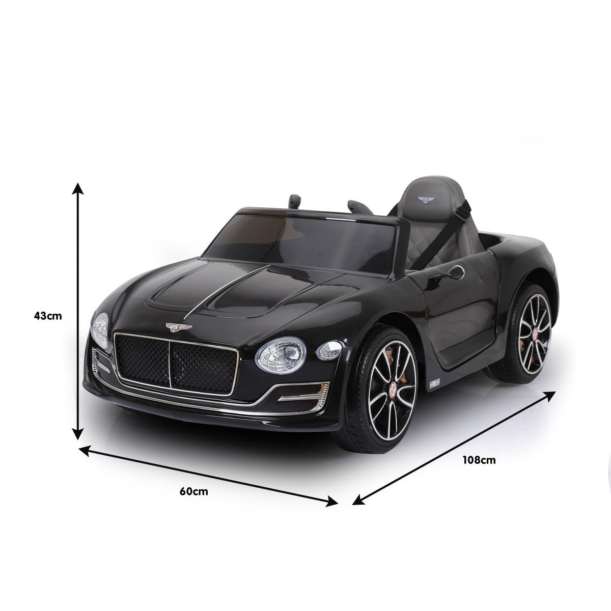Bentley Exp 12 Licensed Speed 6E Electric Kids Ride-On Car (Black)