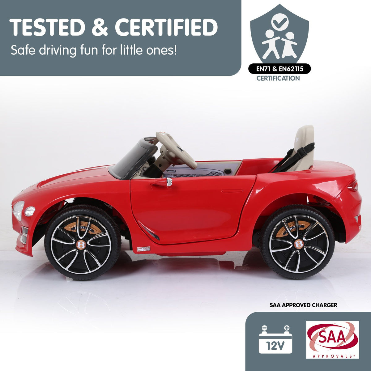 Bentley Exp 12 Speed 6E Licensed Kids Ride-On Electric Car with Remote Control (Red)