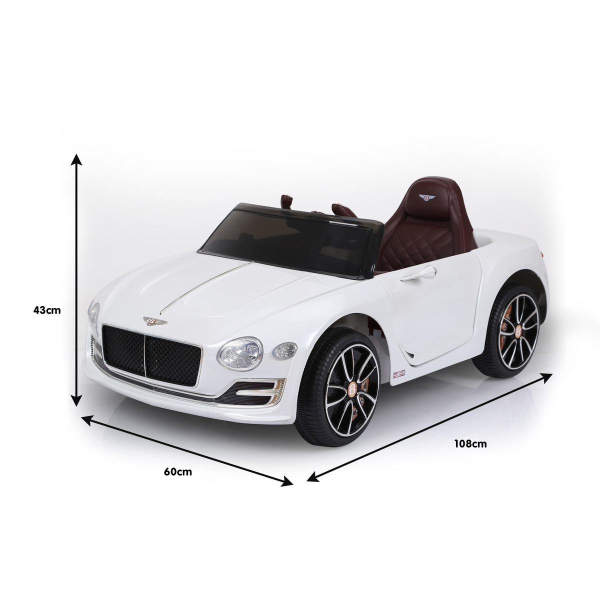 Kahuna Bentley Exp 12 Speed 6E Licensed Kids Ride-On Electric Car with Remote Control (White)