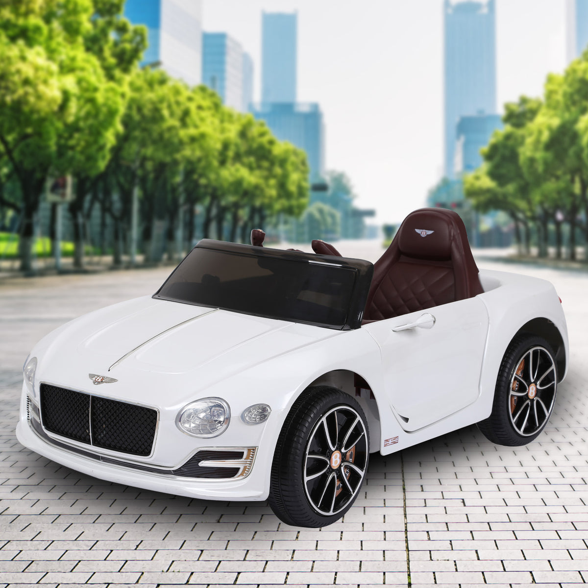 Kahuna Bentley Exp 12 Speed 6E Licensed Kids Ride-On Electric Car with Remote Control (White)