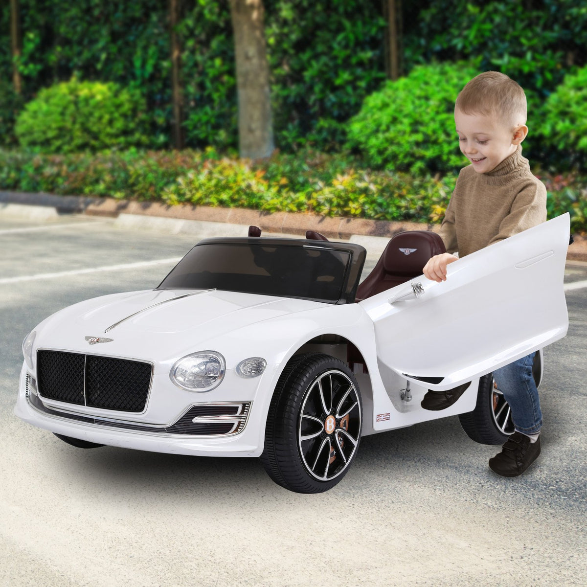 Kahuna Bentley Exp 12 Speed 6E Licensed Kids Ride-On Electric Car with Remote Control (White)