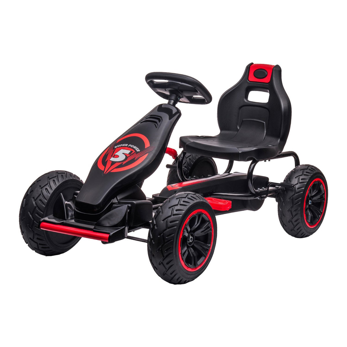 Kids Ride On Pedal Powered Go Kart - Racing Style | Red | Kahuna G18
