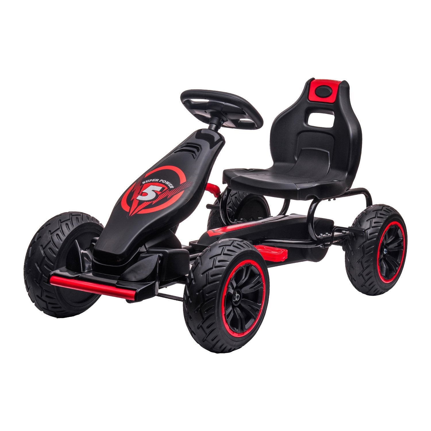 Kids Ride On Pedal Powered Go Kart - Racing Style | Red | Kahuna G18