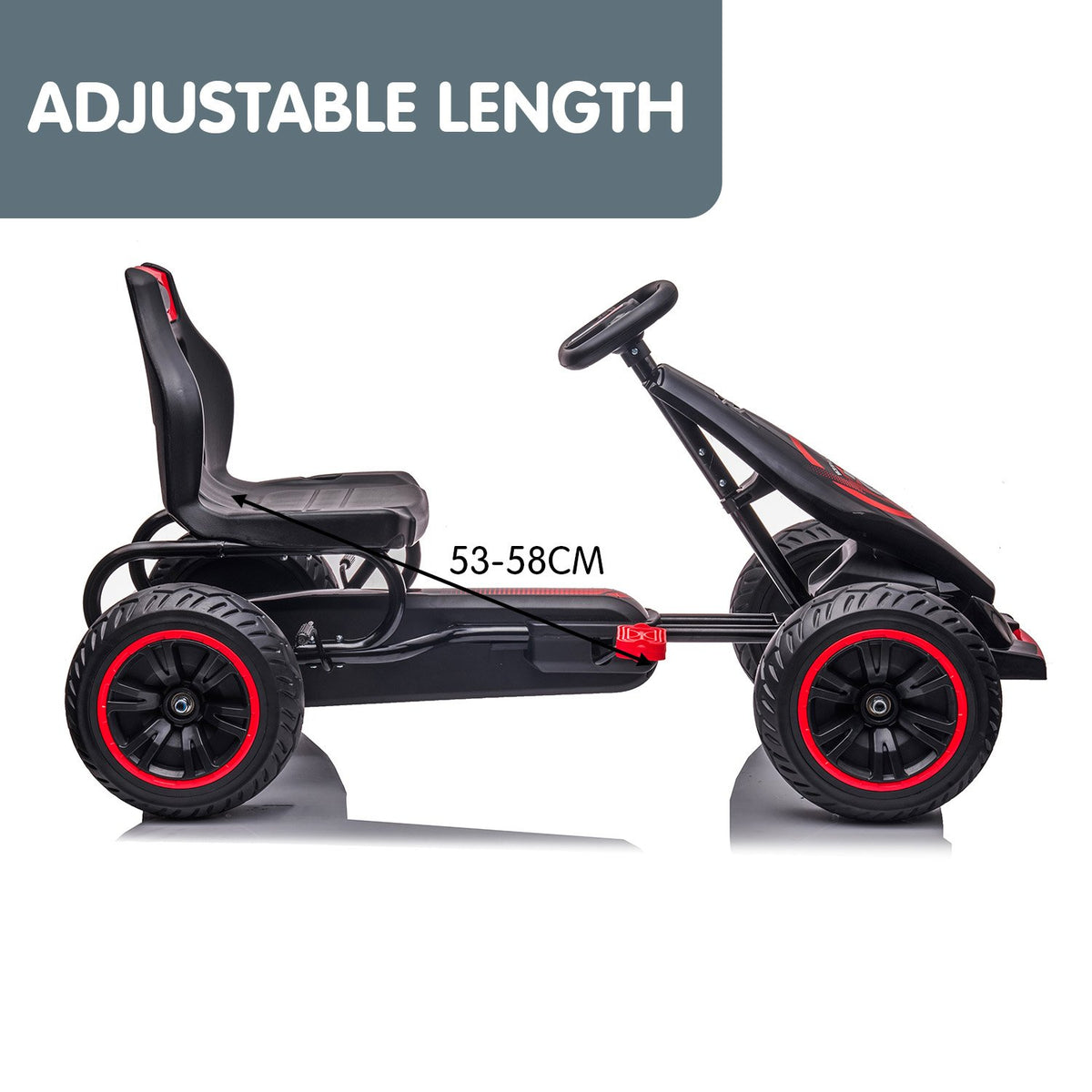 Kids Ride On Pedal Powered Go Kart - Racing Style | Red | Kahuna G18