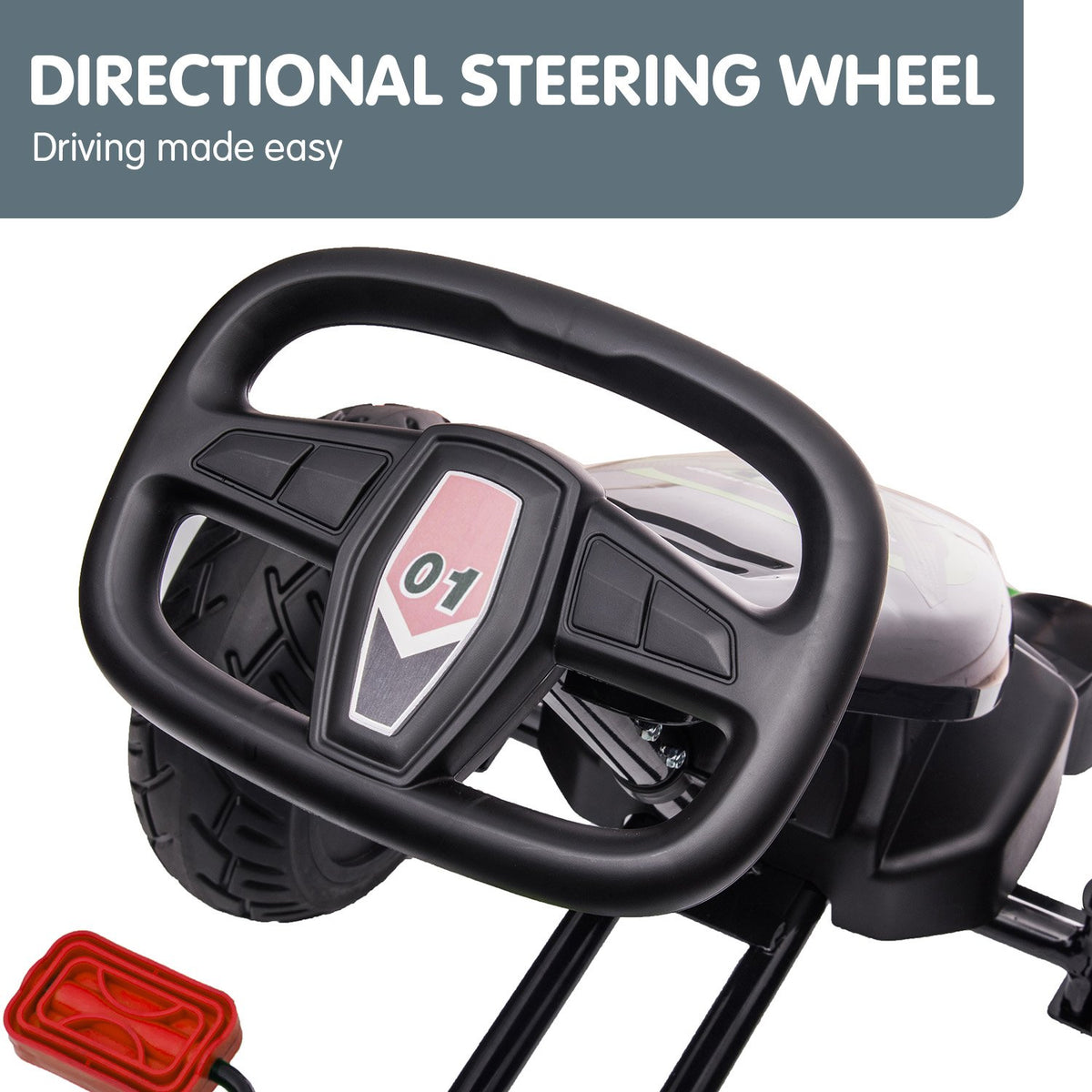 Kids Ride On Pedal Powered Go Kart - Racing Style | Red | Kahuna G18