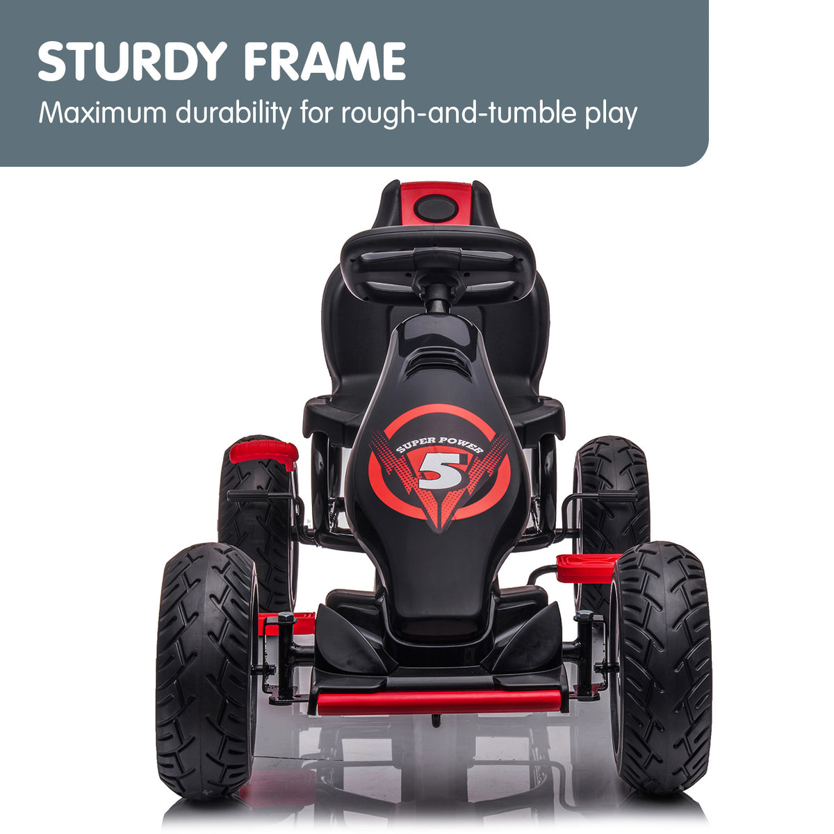 Kids Ride On Pedal Powered Go Kart - Racing Style | Red | Kahuna G18