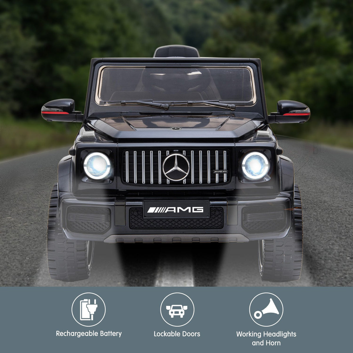 Kahuna Mercedes Benz AMG G63 Licensed Kids Ride-On Electric Car with Remote Control (Black)