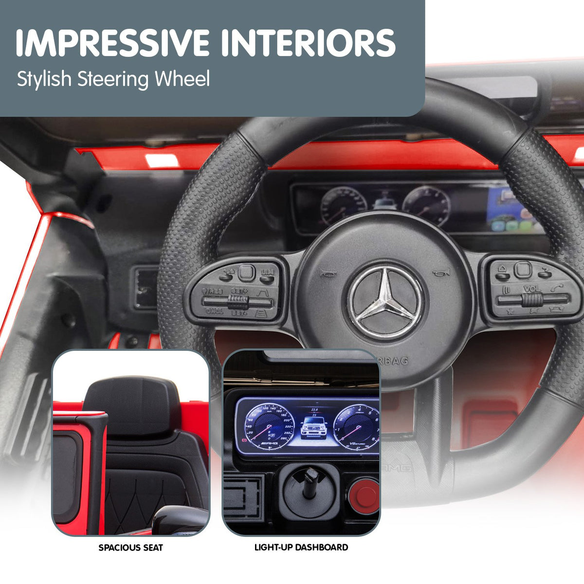 Kahuna Mercedes Benz AMG G63 Licensed Kids Ride-On Electric Car with Remote Control (Red)