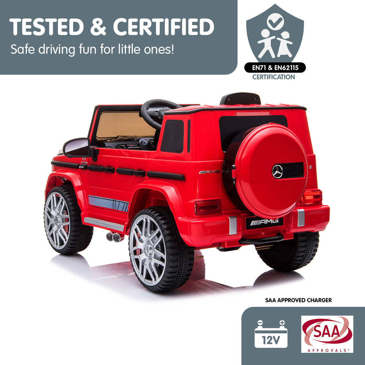 Kahuna Mercedes Benz AMG G63 Licensed Kids Ride-On Electric Car with Remote Control (Red)