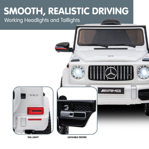 Mercedes Benz AMG G63 Licensed Kids Ride On Electric Car | Remote Control - White | Kahuna
