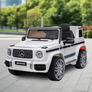 Mercedes Benz AMG G63 Licensed Kids Ride On Electric Car | Remote Control - White | Kahuna
