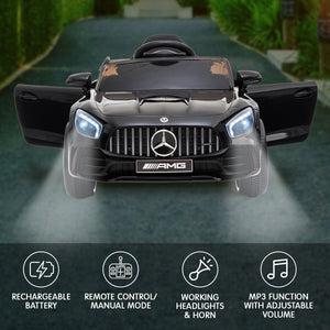 Mercedes Benz Licensed Kids Electric Ride On Car | Remote Control - Black | Kahuna