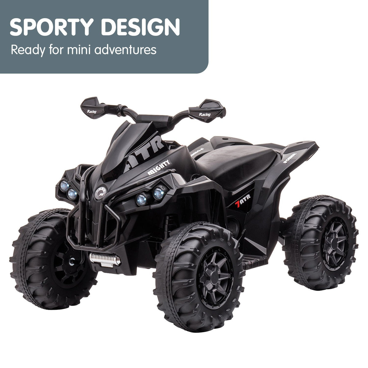 Kahuna GTS99 Kids Electric Ride On Quad Bike Toy ATV - Black | 50W
