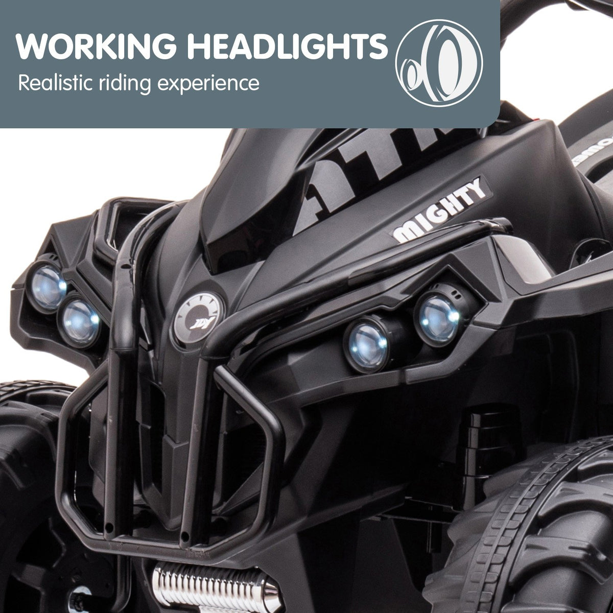 Kahuna GTS99 Kids Electric Ride On Quad Bike Toy ATV - Black | 50W