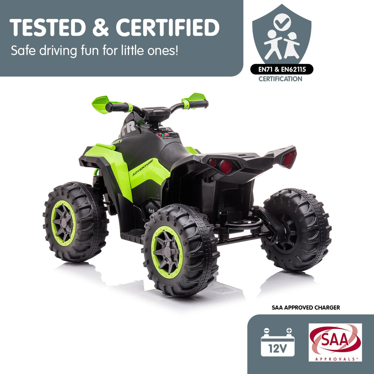 Kids Electric Ride On Quad Bike Toy ATV 50W Green by Kahuna GTS99