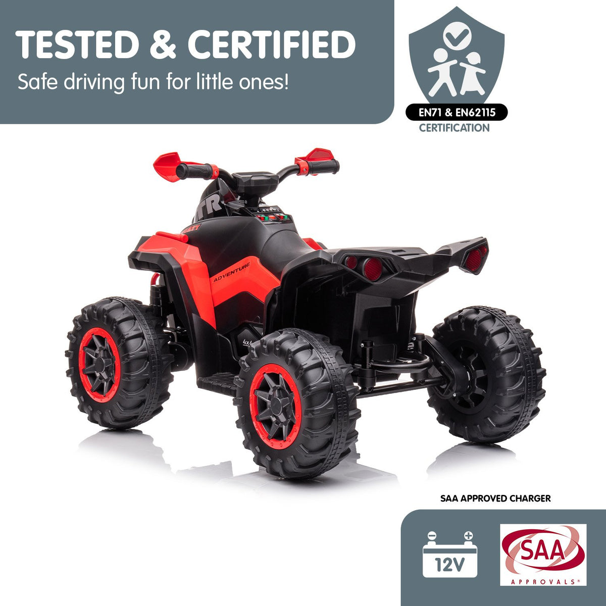 Kids Electric Ride On Quad Bike Toy ATV 50W Red by Kahuna GTS99