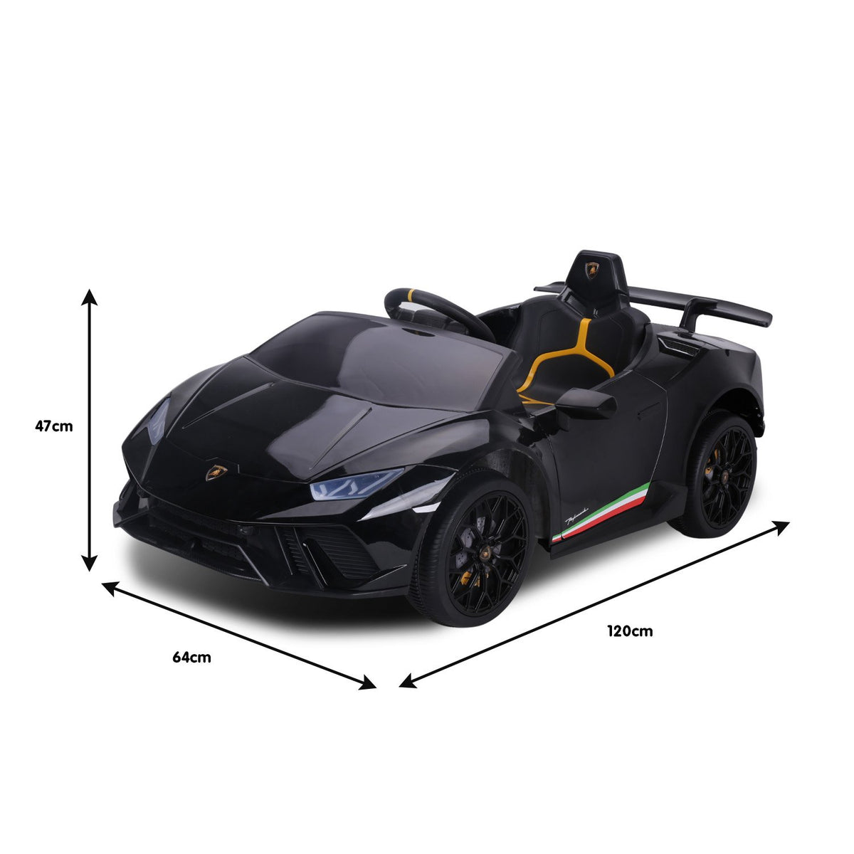 Kids Electric Ride-On Car with Remote Control (Lamborghini Inspired, Black)