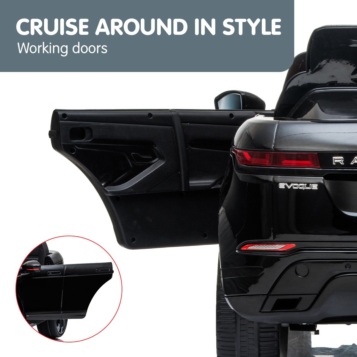 Land Rover Licensed Kids Electric Ride On Car | Remote Control - Black | Kahuna