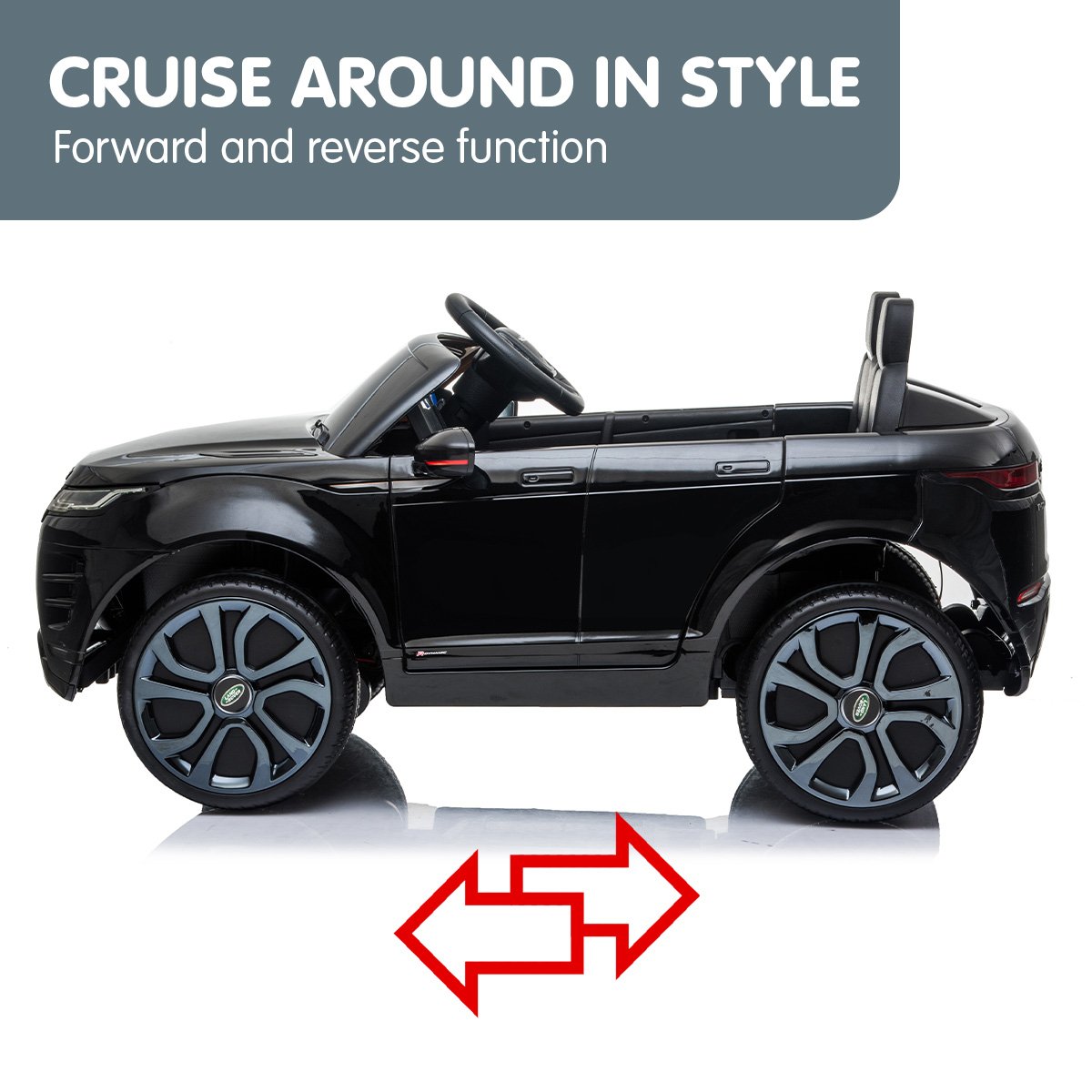 Land Rover Licensed Kids Electric Ride On Car | Remote Control - Black | Kahuna