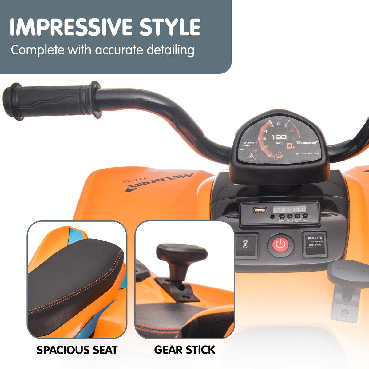McLaren Electric Ride On Car | Orange Color | Suitable for Kids | Kahuna MCL35 Model