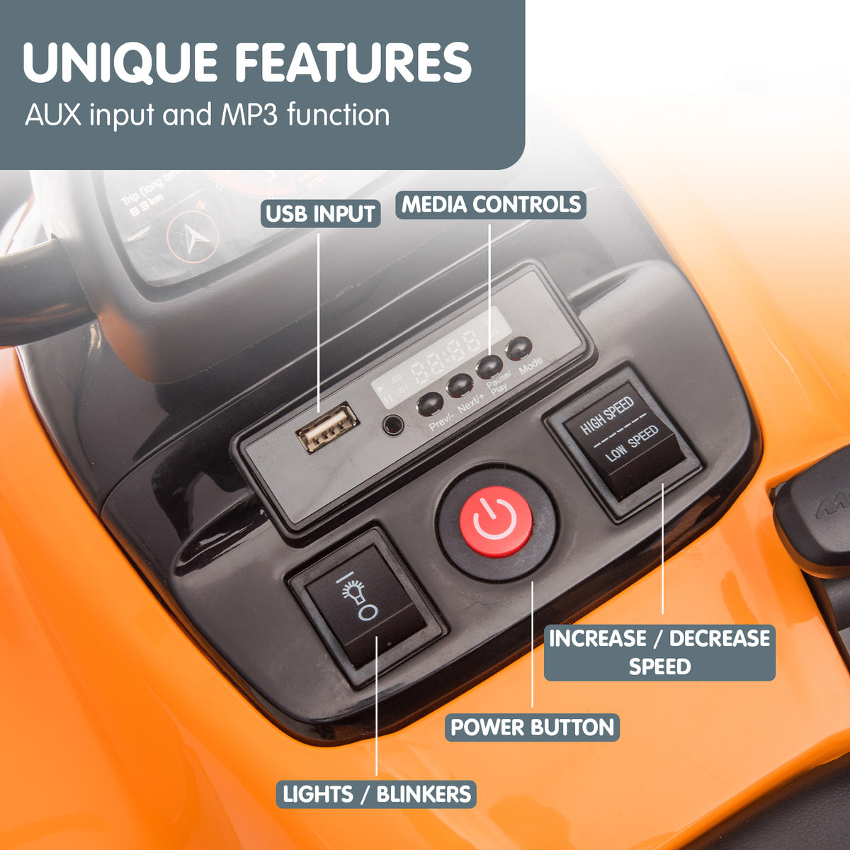 McLaren Electric Ride On Car | Orange Color | Suitable for Kids | Kahuna MCL35 Model