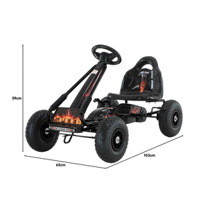 G95 Kids Ride On Pedal-Powered Go Kart - Black