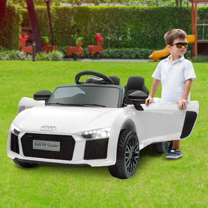 R8 Spyder Audi Licensed Kids Electric Ride On Car with Remote Control | White Color | Kahuna Brand